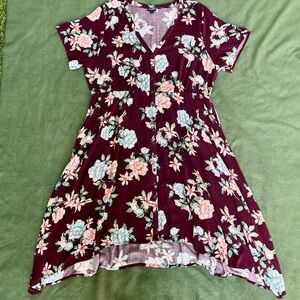 Maroon Floral Dress
